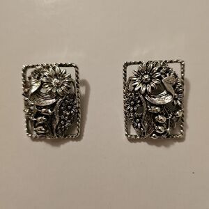 Vintage Sarah Coventry Clip Earrings, Flowers In Frame